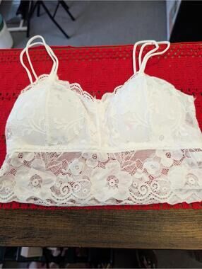 White Lace Bralette Top Size L
